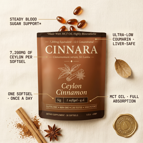 Ceylon Cinnamon 7200mg Equivalent with MCT Oil